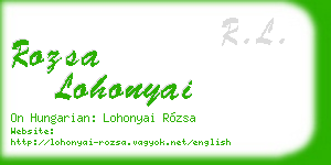 rozsa lohonyai business card